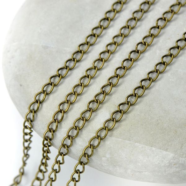 цепочка "кластер", цвет античная бронза, звено 6х4х0.7 мм