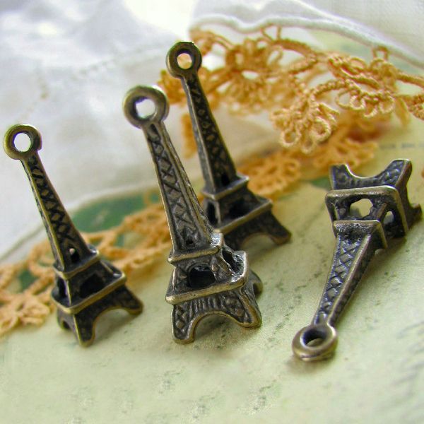 подвеска металлическая "эйфелева башня", цвет античная бронза, 24х8х7 мм