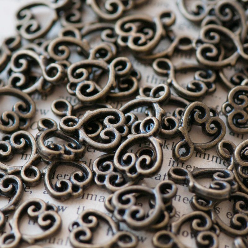 коннектор "халфи", цвет античная бронза, 14х10х2 мм