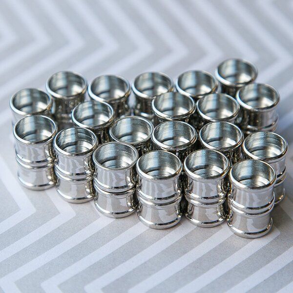 Замочки застежка магнитная для жгута "туба", цвет платина, 21x14x14 мм