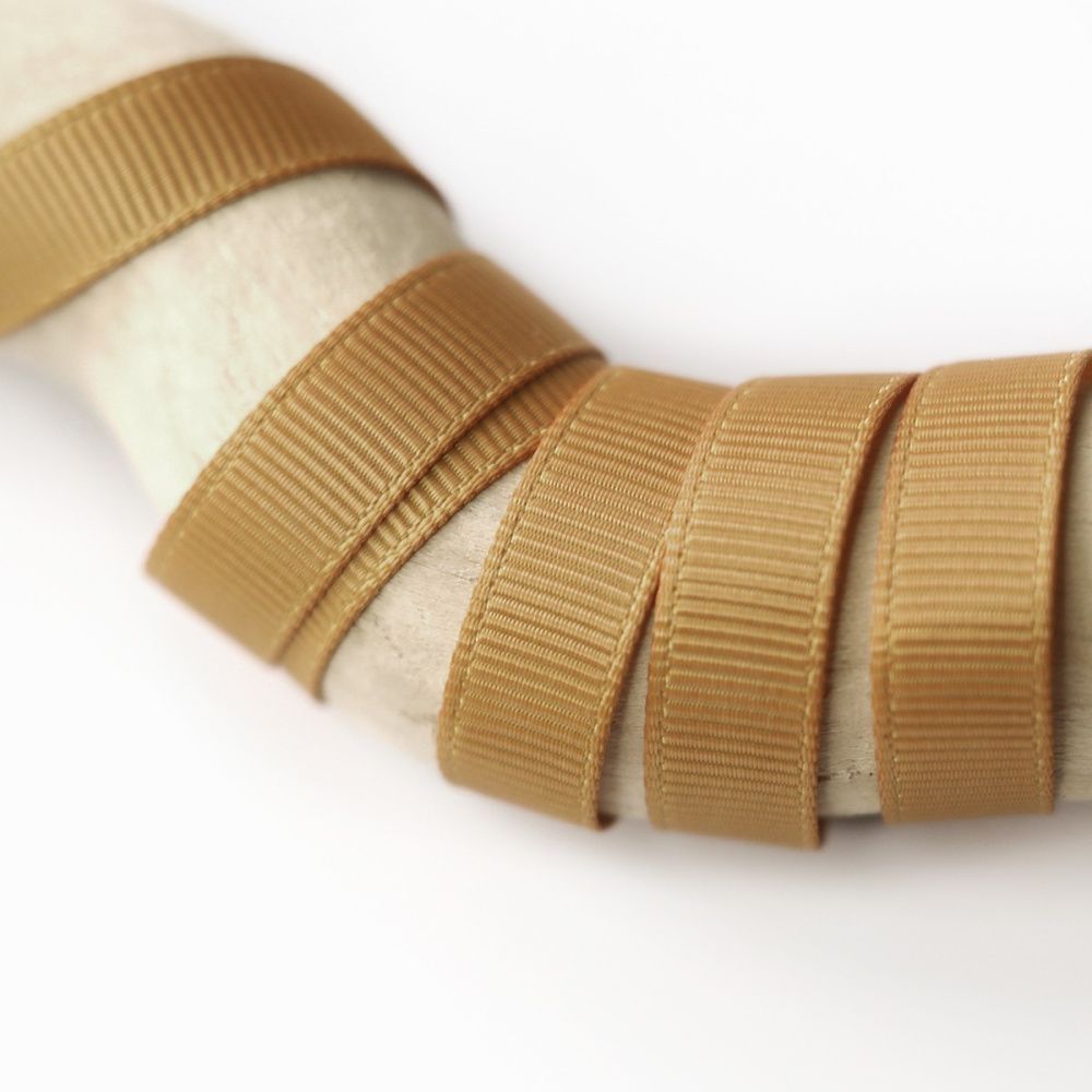 лента репсовая, цвет песочный темный, ширина 9.5 мм ленты