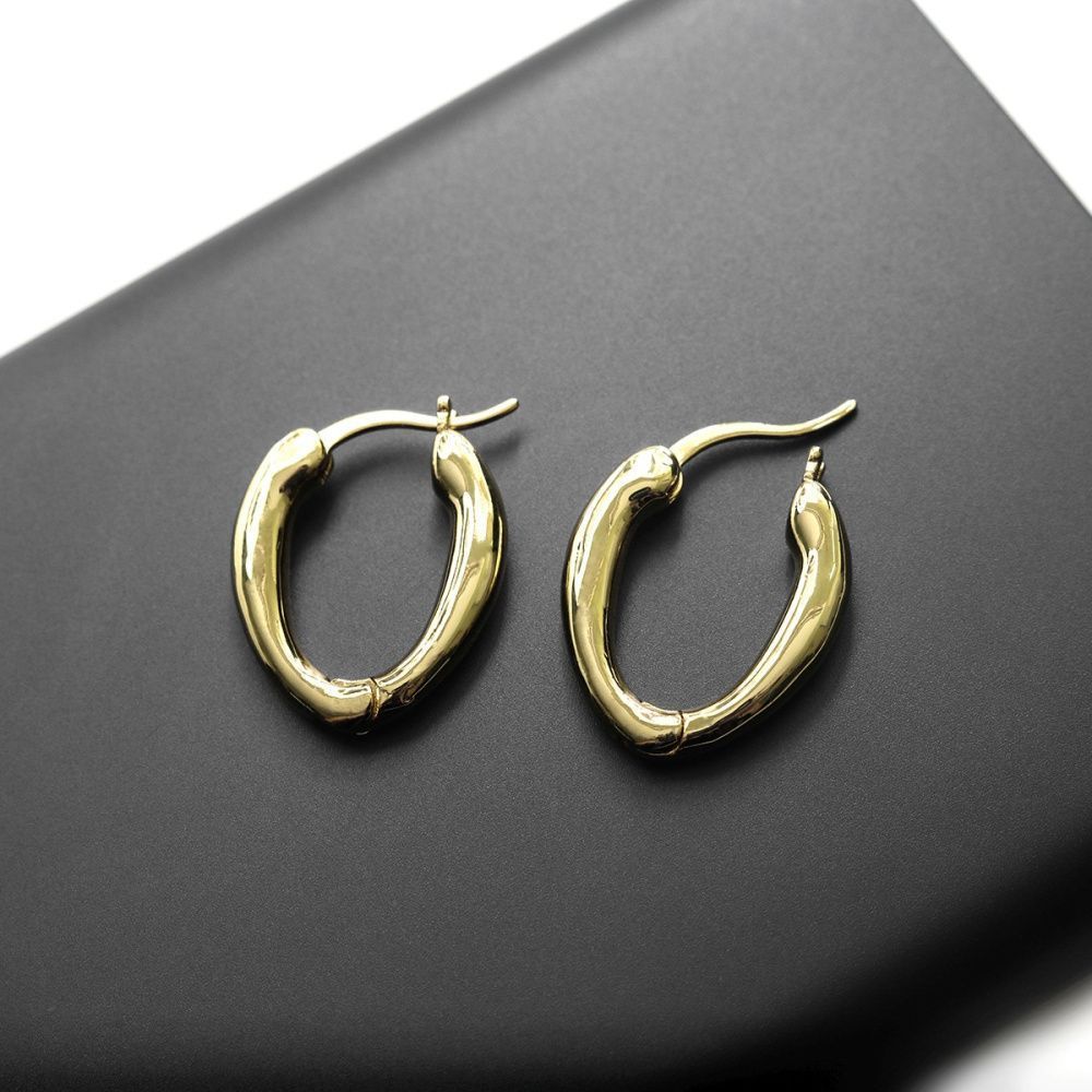 швензы "овал", позолоченные, 21x16x3.5 мм 