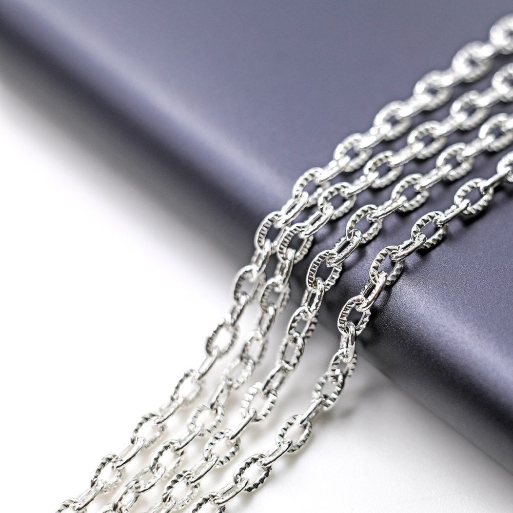 цепочка "бран", цвет серебро, звено 1х3.6х5.4 мм