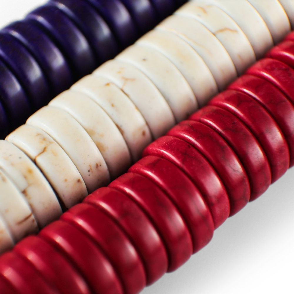 бусина говлит синтетический "хейши", рондель, цветовой микс, 12х3 мм