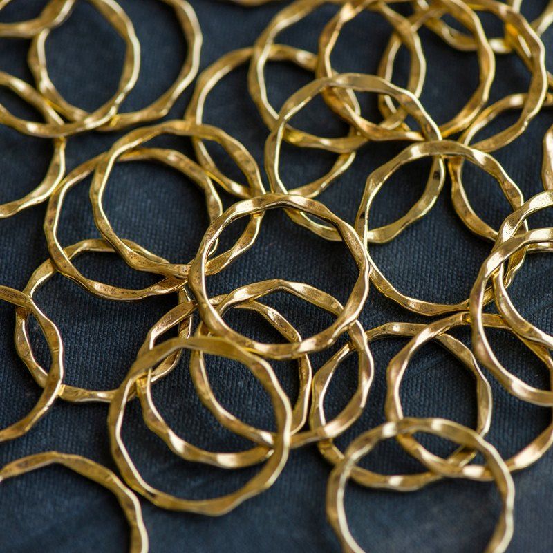 коннектор "кольцо №2", цвет античное золото, 22x1.5 мм