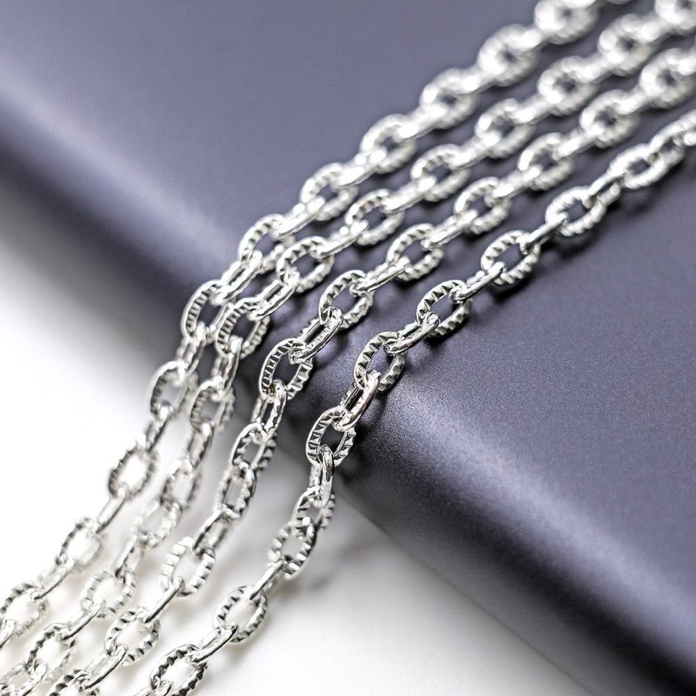 цепочка "бран", цвет серебро, звено 1х3.6х5.4 мм