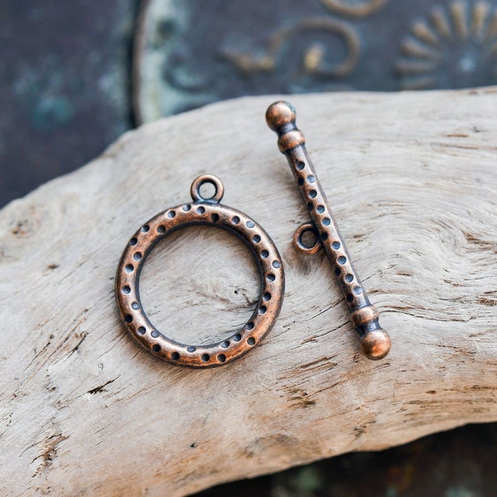 Замочки тоггл "спот", цвет красная медь, 26x21 мм