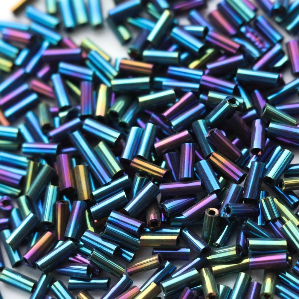 бисер "радуга", стеклярус, цвет синий ирис (уп 7 г)