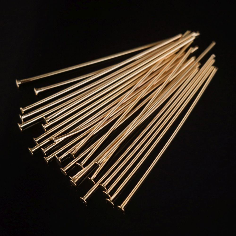 пины-гвоздики, позолота, 35x0.7 мм