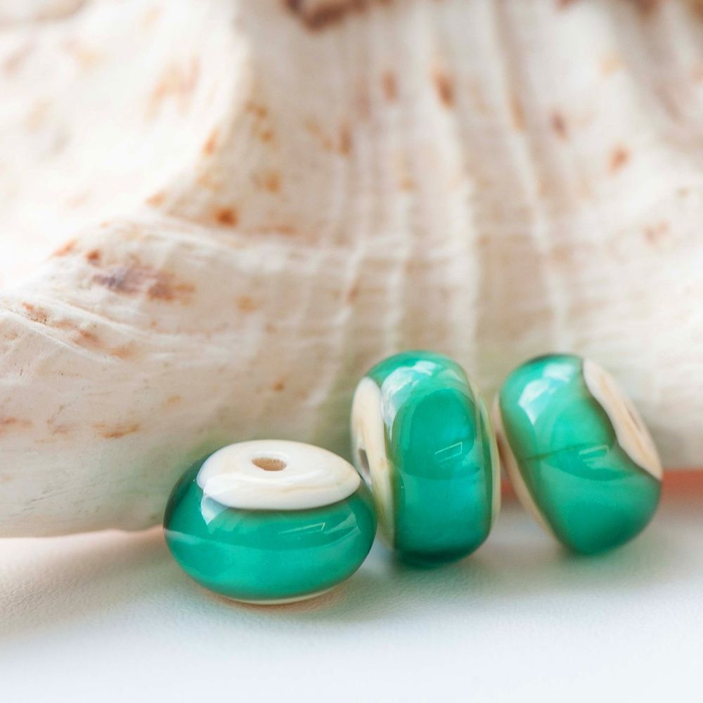 бусина, мурано "акватика", абакус, 16х8мм