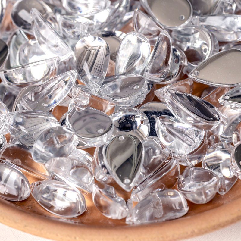 стразы пришивные "капля", акрил, цвет прозрачный, 15х9х6