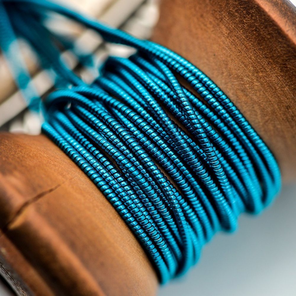 канитель жесткая, цвет яркий голубой, 1.3 мм