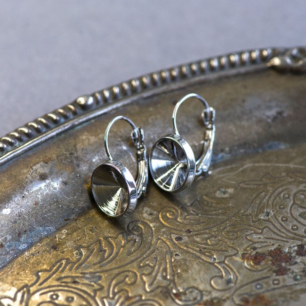 швензы "риволи", покрыты платиной, 22x14 мм