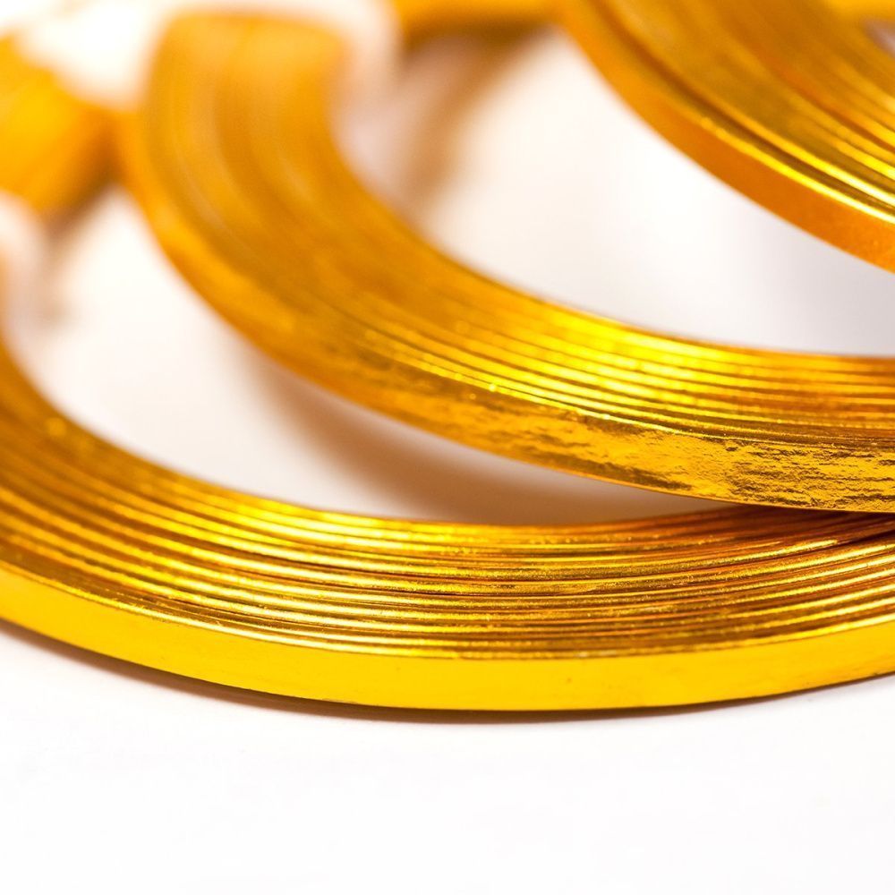 проволока алюминиевая, плоская, цвет золотой, 3х1 мм, 2 м