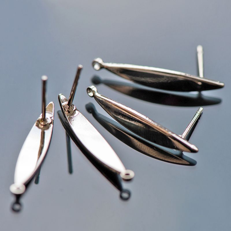 пуссеты "айлин", покрытие платиной, 24x4x1 мм