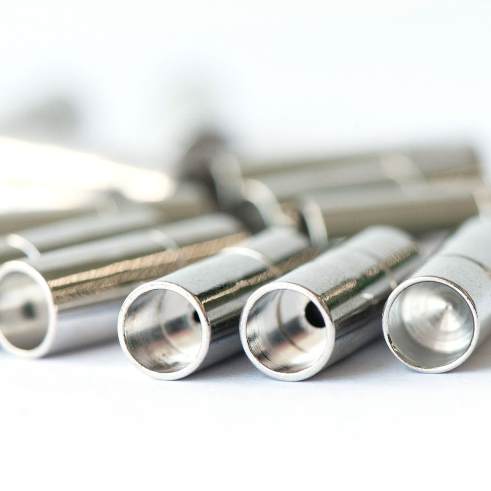 Замочки застежка "кассет", цвет платина, 18х6 мм, отверстие 5 мм