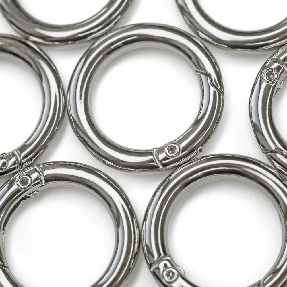 Замочки замок-кольцо для брелоков, цвет платина, 24x4 мм