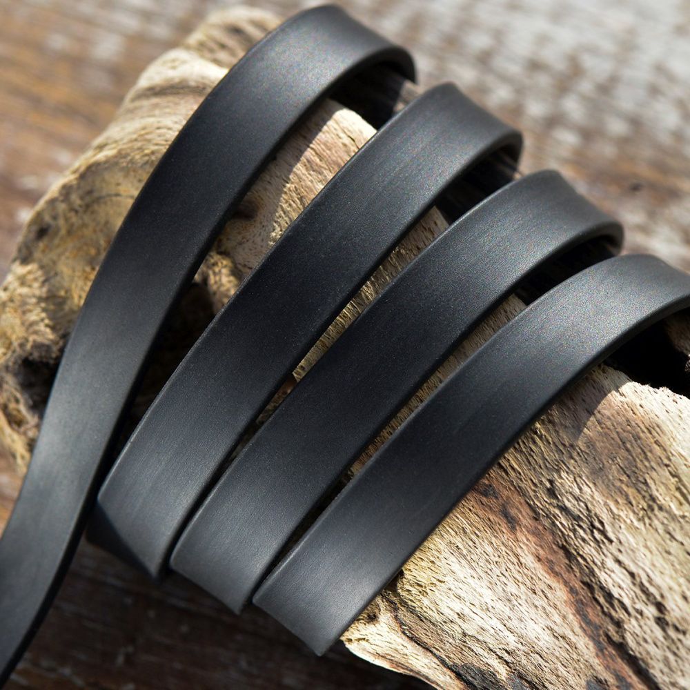 шнур резиновый, плоский, цвет черный, 10х2 мм