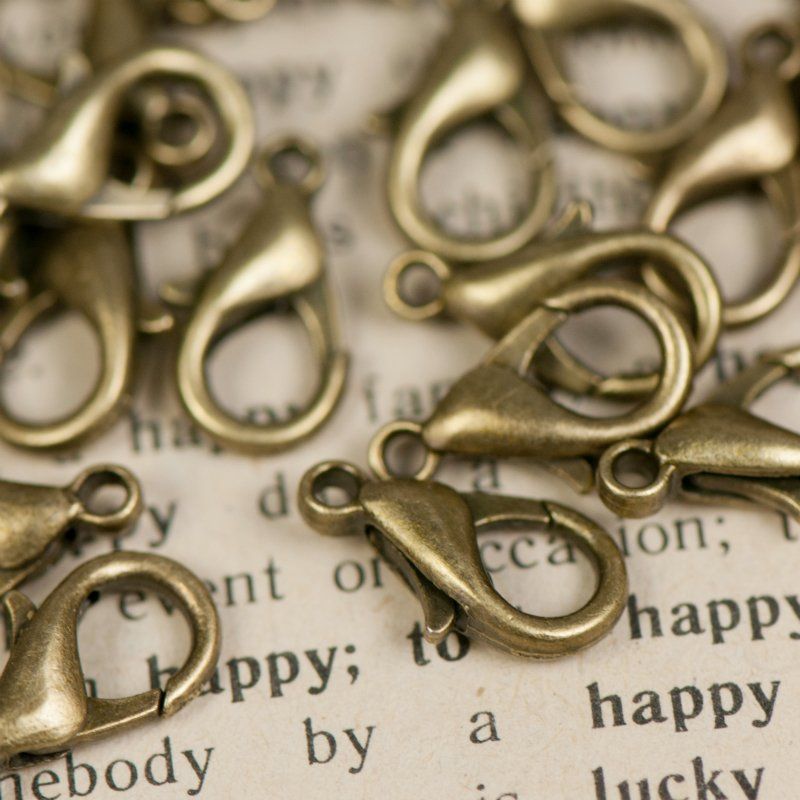 Замочки замочек-лобстер, цвет античная бронза, 13x8 мм