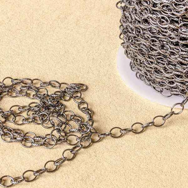 цепочка "даймонд", цвет черный, звено 8x6x1 мм