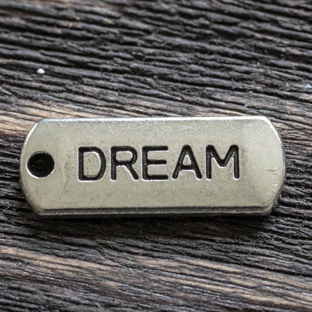 подвеска металлическая "бланк-dream", цвет античное серебро, 21x8x2 мм