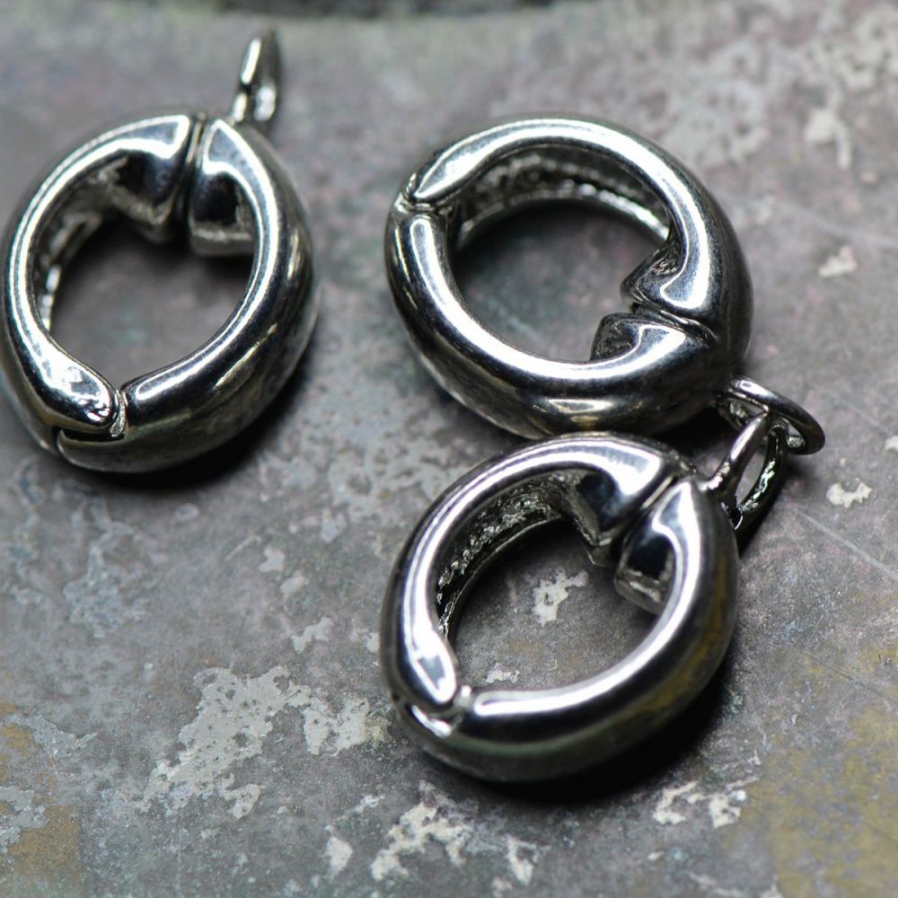 бейл-подвес "овал", с магнитом, цвет платина, 19x13x6 мм