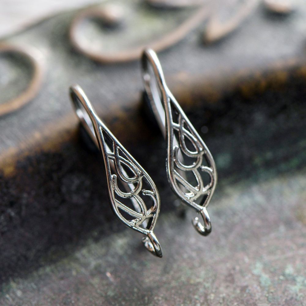 швензы "витраж", цвет платина, 25x6 мм