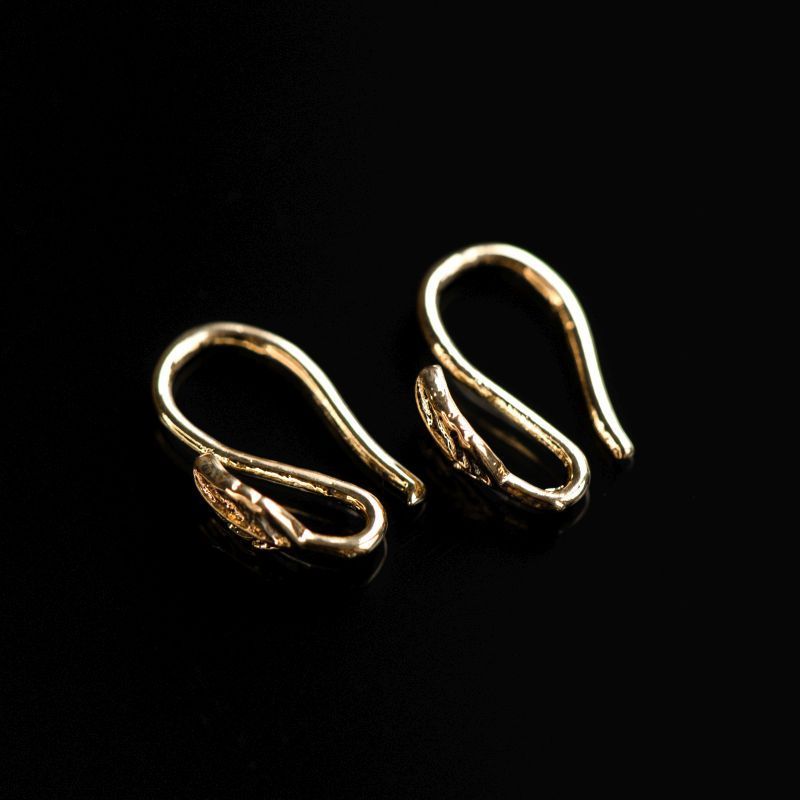 швензы "листик", позолоченные, 12x9x3 мм