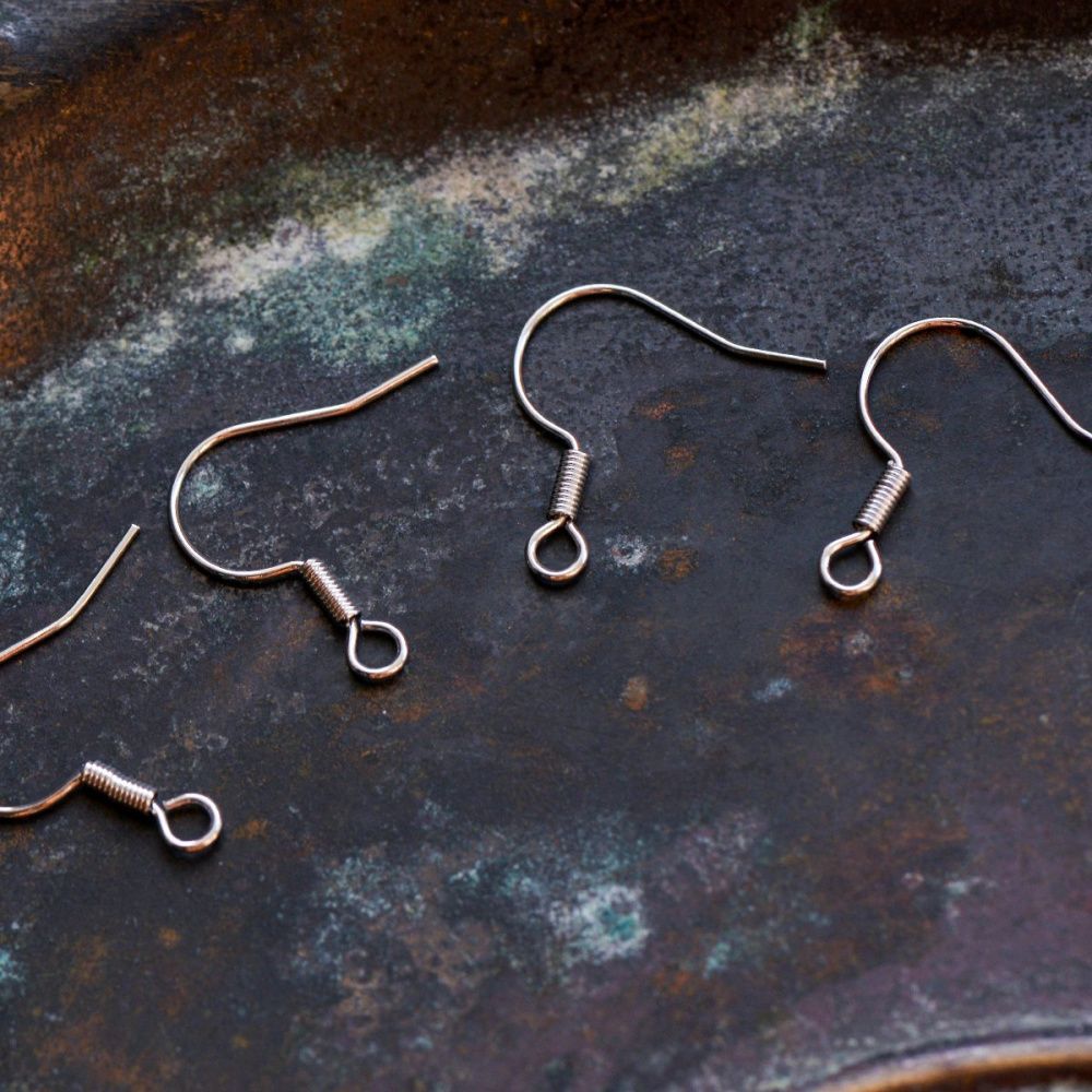 швензы "спираль", цвет платина, 17х0.7 мм