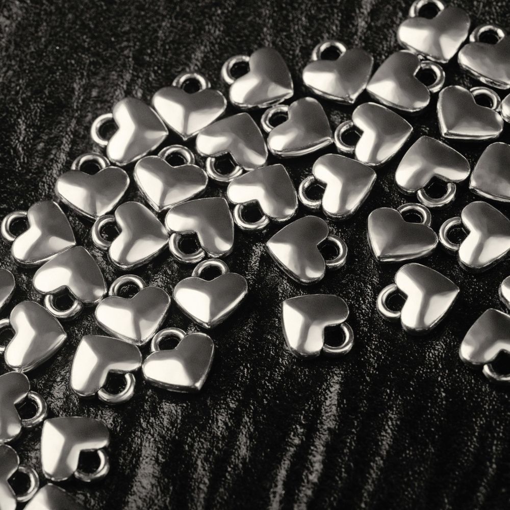 подвеска металл "харти", цвет античное серебро, 8x7x2.5 мм