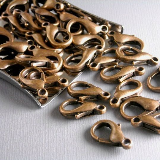 Замочки замочек-лобстер, цвет красная медь, 13x8 мм