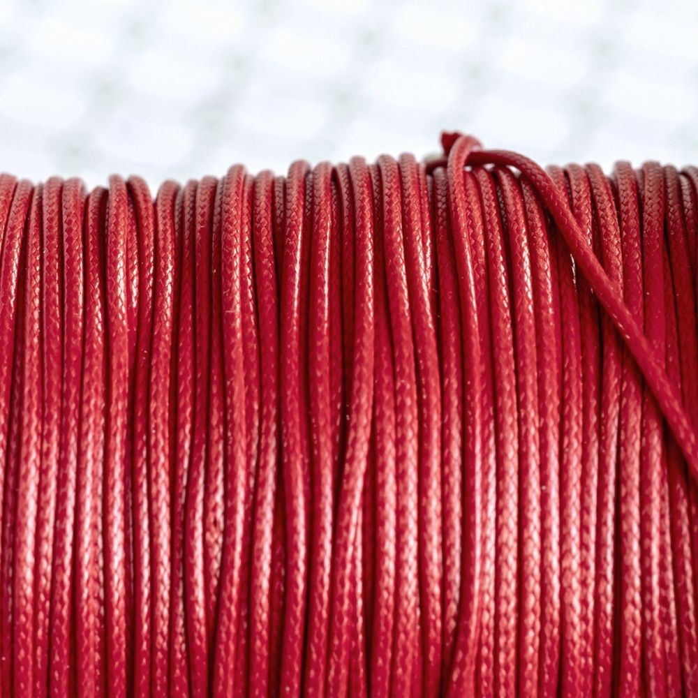 шнур вощеный, цвет красный, 1 мм