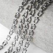 Цепочка "Стремя", цвет платина, звено 9.5x5x2 мм