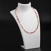 Основа для ожерелья с замком, бусины фацет, красный микс, 410х3 мм