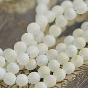 Бусина, стекло "Песок", цвет шампанское, 6 мм