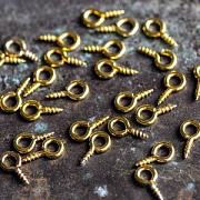 Штифт с резьбой, цвет золото, 9.8x4.32x1 мм (уп 30 шт+/-3 шт)