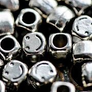 ЕС бусина металл "Смайл", цвет античное серебро, 8x8x7 мм