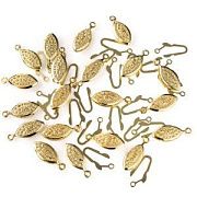 Замочек-рыбка для жемчуга, позолота, 22x7x3.5 мм