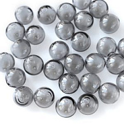 Бусина, Лэмпворк "Шар", серый, 14 мм