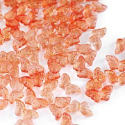 Бусина "Бабочка ночная", стекло, цвет оранжевый с фольгой, 15x8x4.5 мм