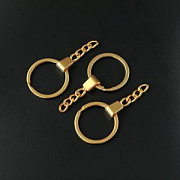 Кольцо для брелоков, сталь, цвет золото, 62 мм