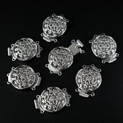 Замок для украшений "Флориста", цвет платина, 31x22x7 мм