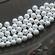 Ракушечный жемчуг круглый, матовый, цвет молочный, 6 мм