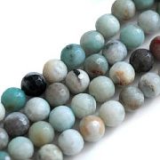 Бусина амазонит граненая 8, цвет коричнево-зеленый, 8 мм