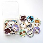 Набор подвесок металлических с эмалью "Собачки", набор 16 шт