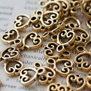 Коннектор "Халфи", цвет античное золото, 14х10х2 мм