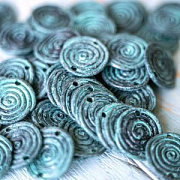 Коннектор "Спираль", цвет античная бронза с патиной, 20x1.5 мм