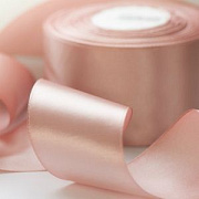 Лента, атлас, цвет жемчужно-розовый, ширина 50 мм