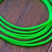 Шнур резиновый, с отверстием, цвет зеленый неон, 2 мм