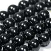 Бусина имитация нефрита 12, цвет черный, колорир., 12 мм (стренд 8 шт.)